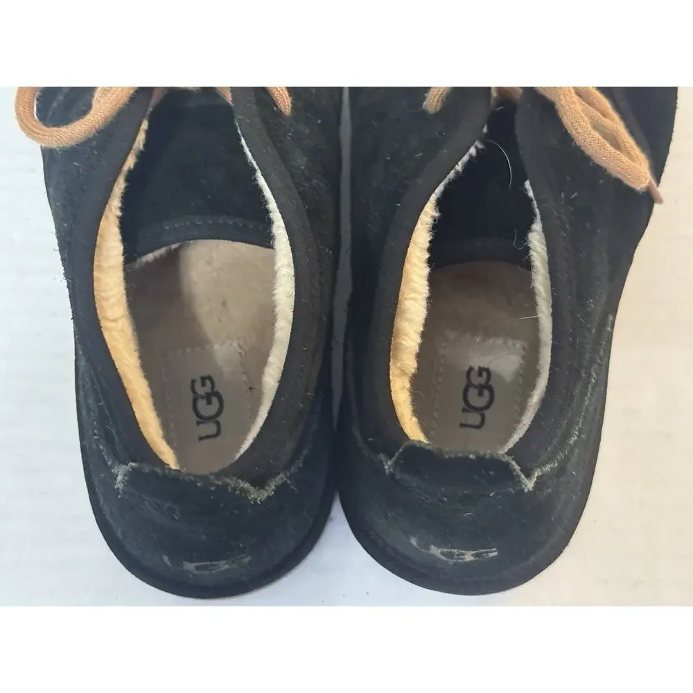 UGG Maksim Chukka Boots Black Suede Lace-Up Sheepskin Casual Comfort Men’s Sz 8